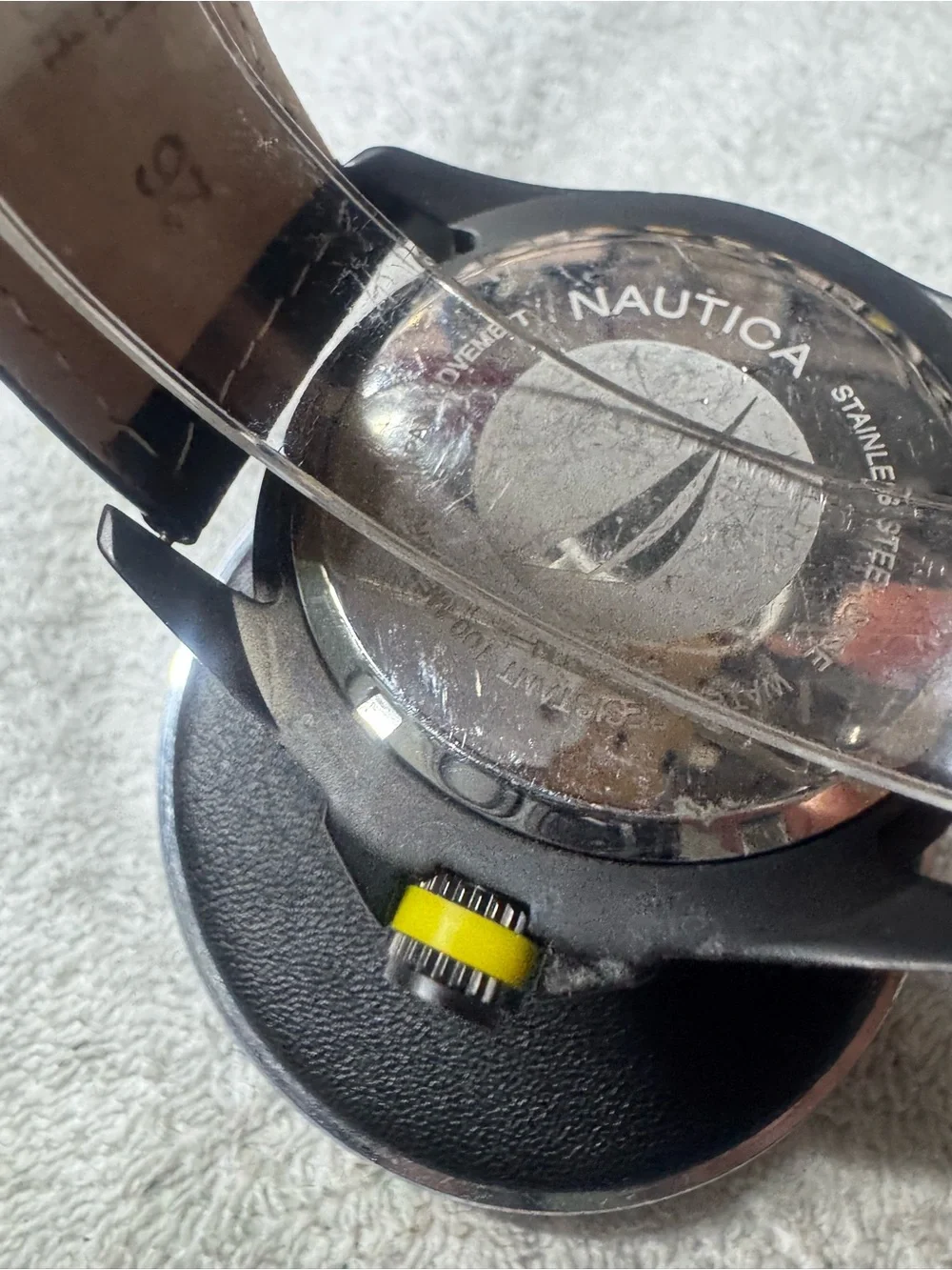 Nautica Black and Yellow Multifunction Sport Watch